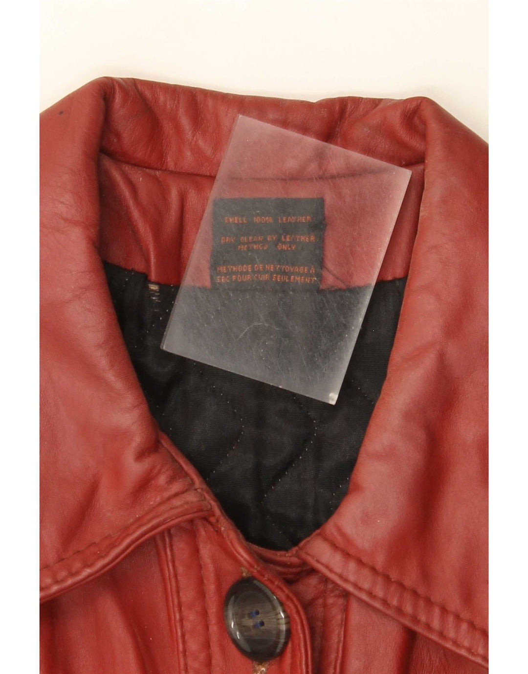 Opera Dame Læderfrakke UK 10 Small Burgundy Classic