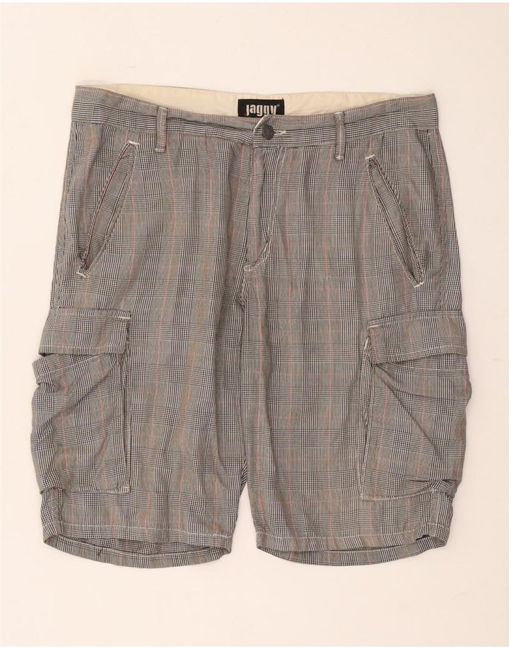 Jaggy Herre Cargo Shorts W33 Medium Grey Houndstooth Bomuld
