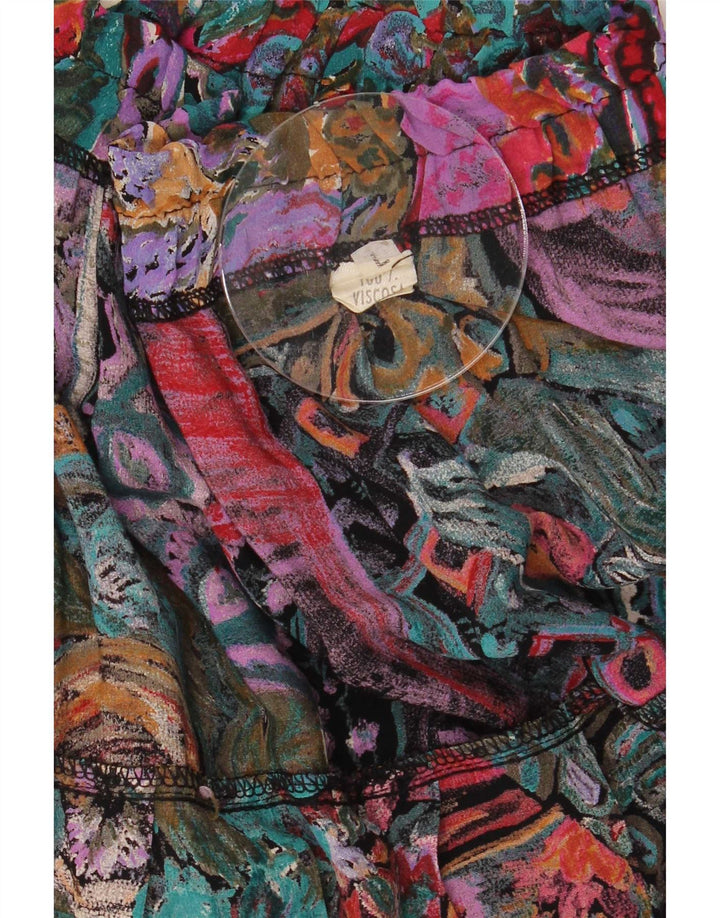 Vintage kvinders abstrakt mønster A-line nederdel Large W30 Multicolored