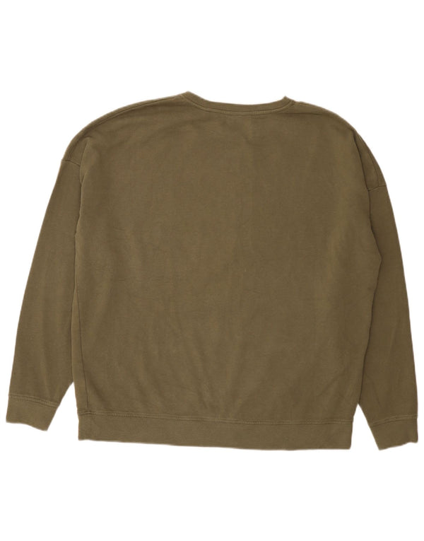 Jack Wills Dame Oversized Sweatshirt Jumper UK 16 Stor Khaki Bomuld