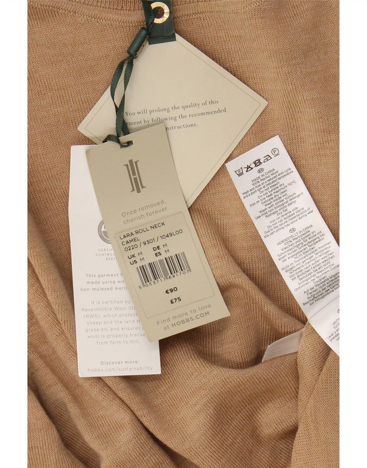 Hobbs Dame Rullehalstrøje UK 14 Medium Brun Merinould