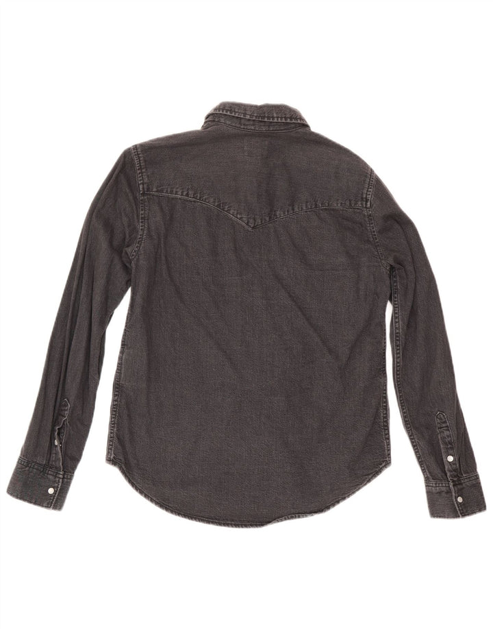 Levi's Dame Denim Shirt UK 10 Small Black Bomuld