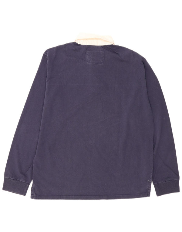 Woolrich Herre Grafisk Rugby Polo Shirt Stor Navy Blue Colourblock