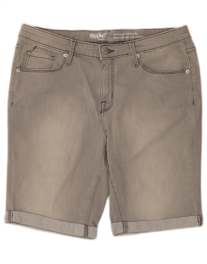 Mossimo Womens Power Stretch Mid Rise denimshorts US 12 Large W31 Grå