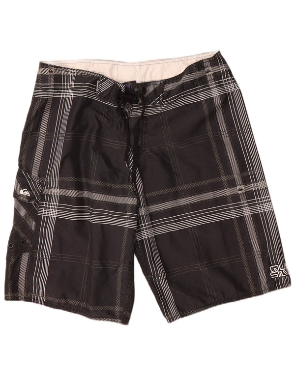 Quiksilver Mens Swimming Shorts Medium  Black Check Polyester
