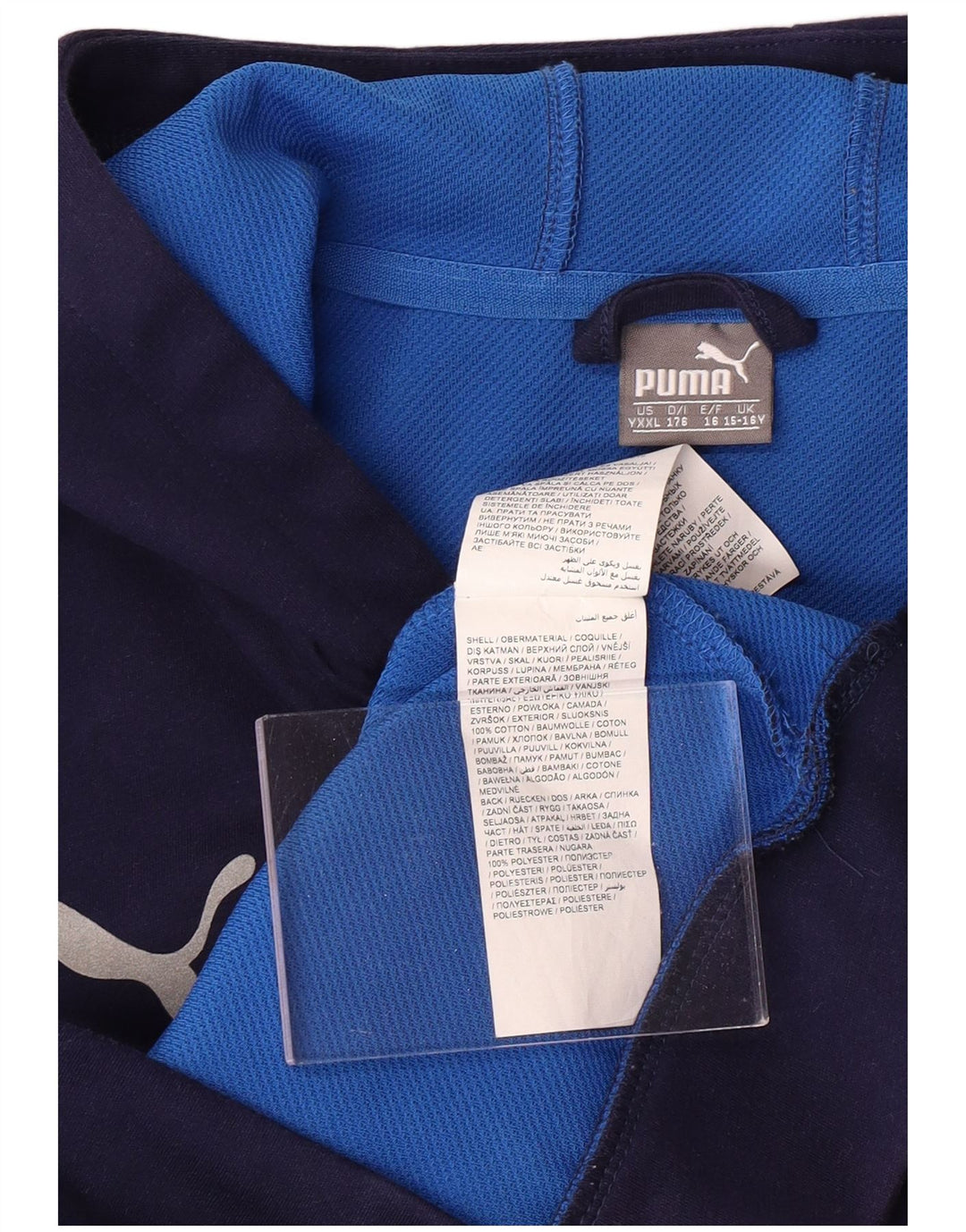 PUMA Boys Italia grafisk hættetrøje med lynlås 15-16 år marineblå bomuld