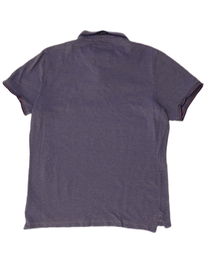 SUPERDRY Polo Shirt til mænd 2XL Blå Bomuld