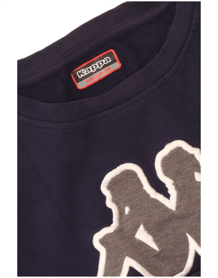 Kappa Dame Grafisk Sweatshirt Jumper UK 14 Medium Navy Blue