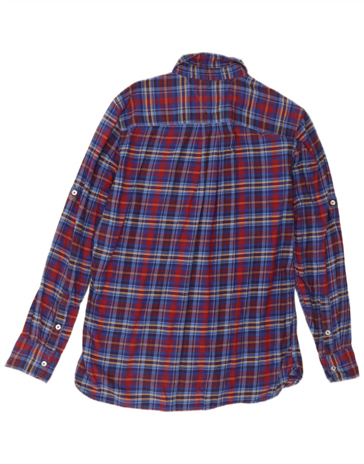 Tommy Hilfiger Herre Custom Fit Flanellskjorte Medium Blue Ternet Bomuld