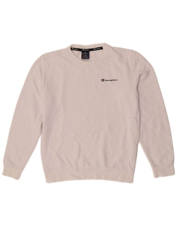 Champion Herre Sweatshirt Jumper Lille Hvid Bomuld
