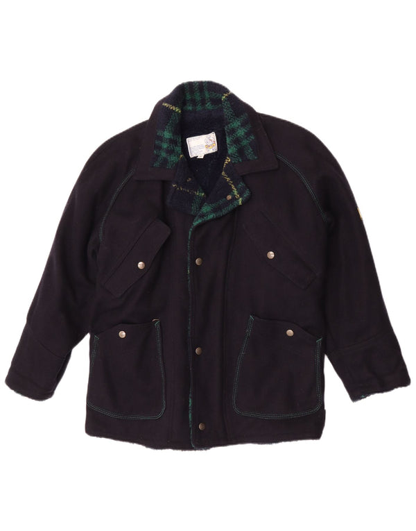 POP 84 dame 3/4 ærmet oversized utility jakke EU 36 Small Navy Blue