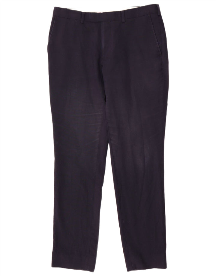 Marks & Spencer Herre Slim Fit Suit Bukser W32 L31 Marineblå Uld