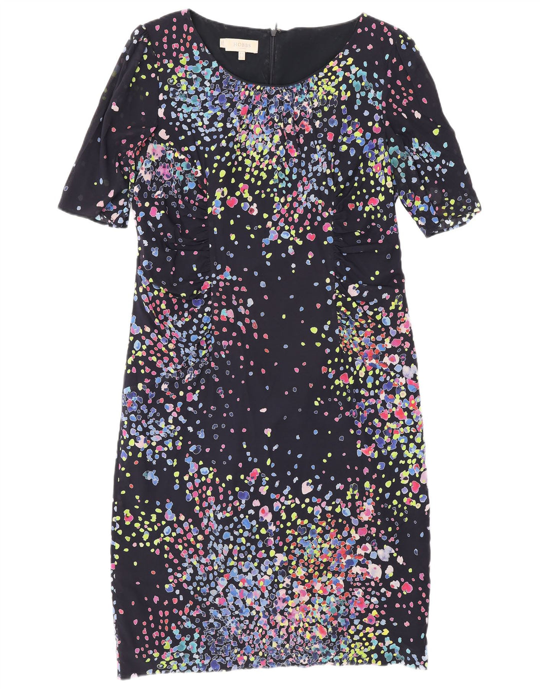 Hobbs Womens Regular Sheath Dress UK 14 Medium Multicoloured Flecked Silk