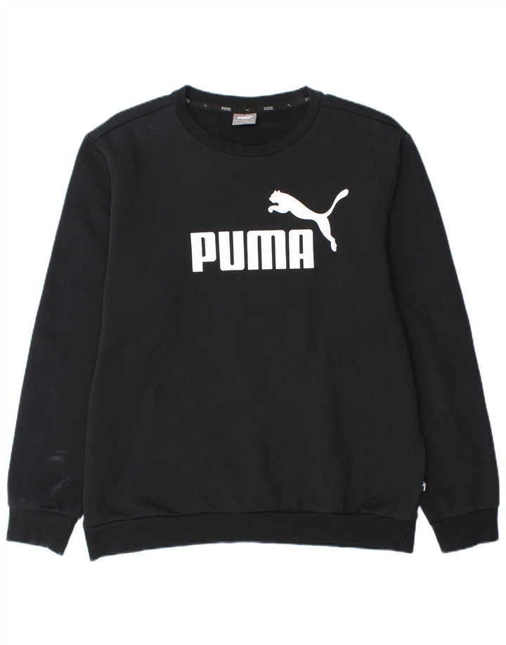 Puma Herre Grafisk Sweatshirt Jumper Stor Sort Bomuld