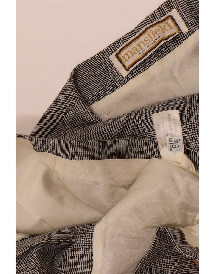 Mansfield Dame 6-knaps blazerjakke UK 18 XL Grå ternet polyester