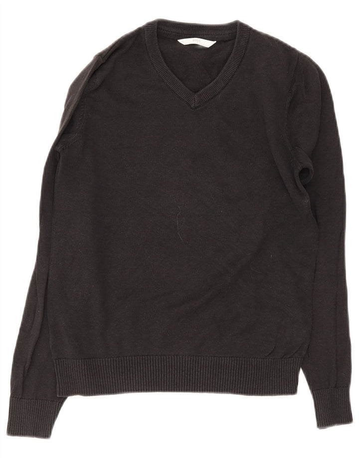 Marks & Spencer Boys V-hals sweater 10-11 år Sort bomuld
