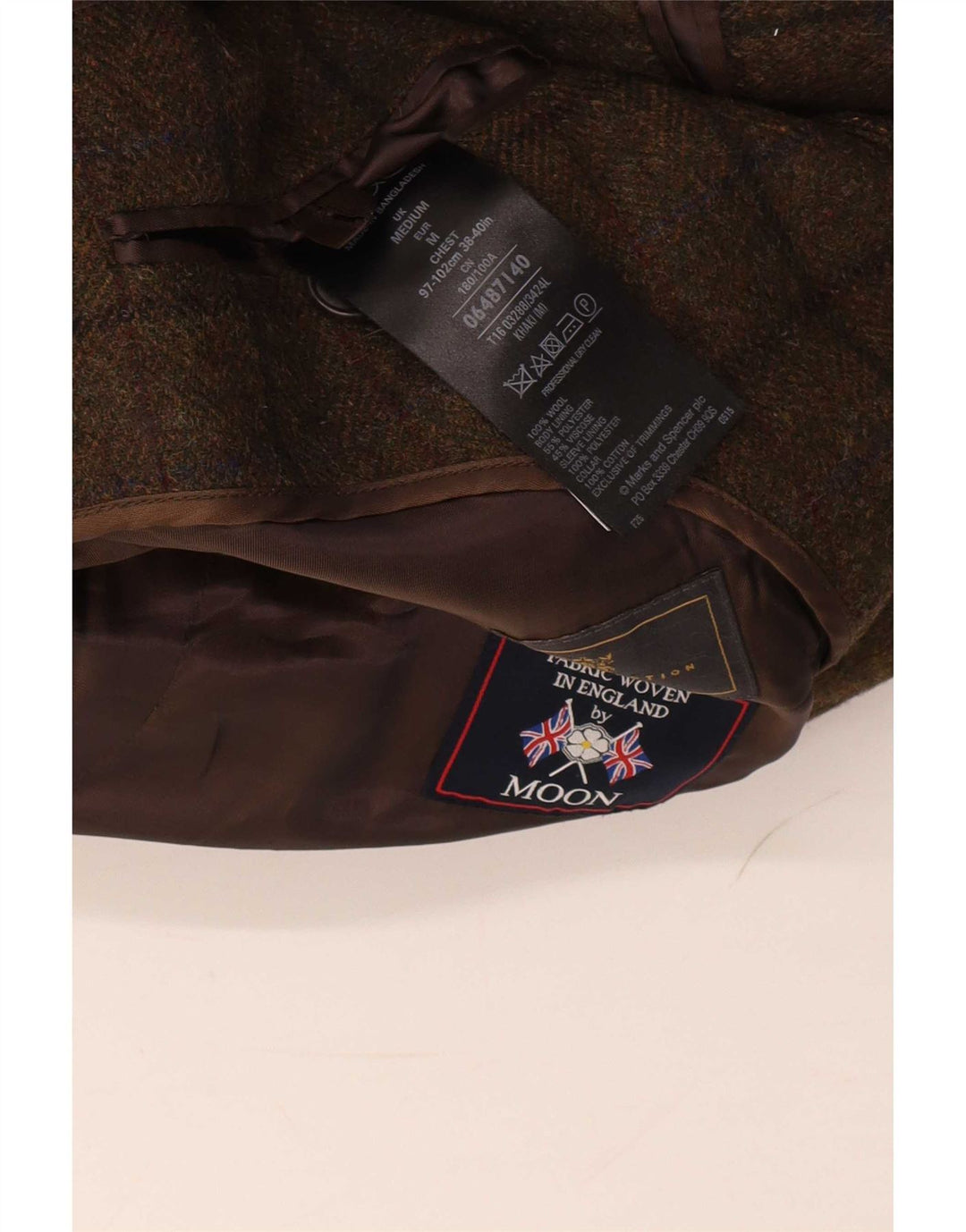 Marks & Spencer Herre Overfrakke UK 38 Medium Khaki Ternet Uld