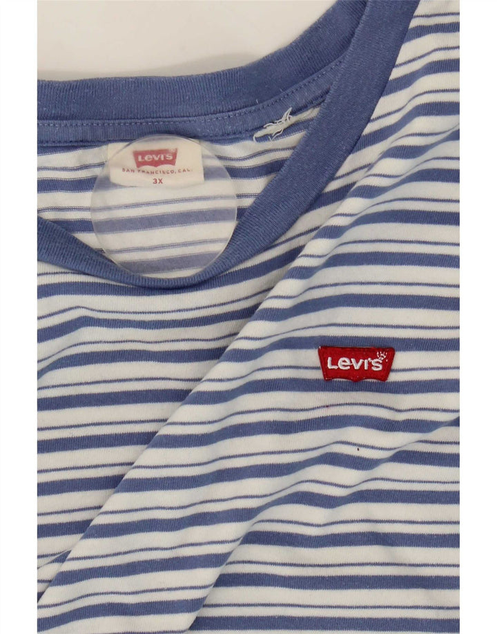Levi's Herre T-Shirt Top 3XL Blå Stribet