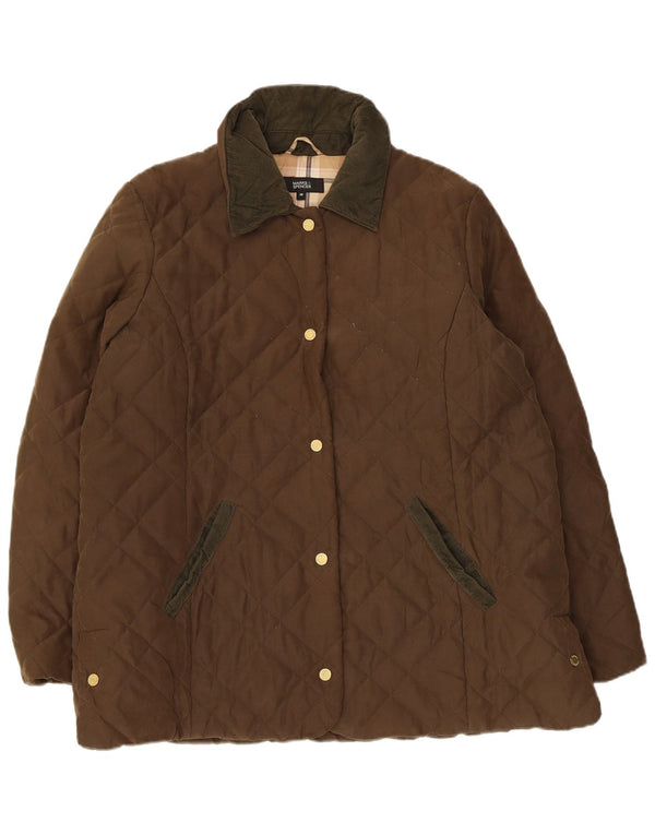 Marks & Spencer Quiltet jakke til kvinder UK 20 2XL Khaki Polyester
