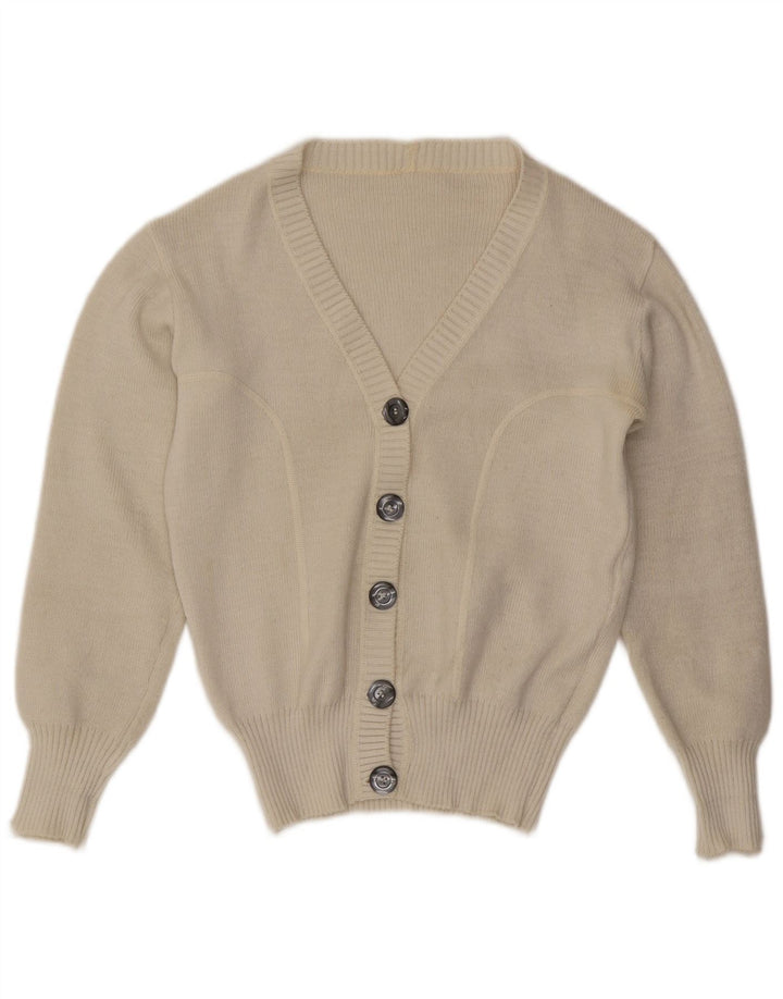Vintage dame cardigan sweater UK 12 Medium Off White