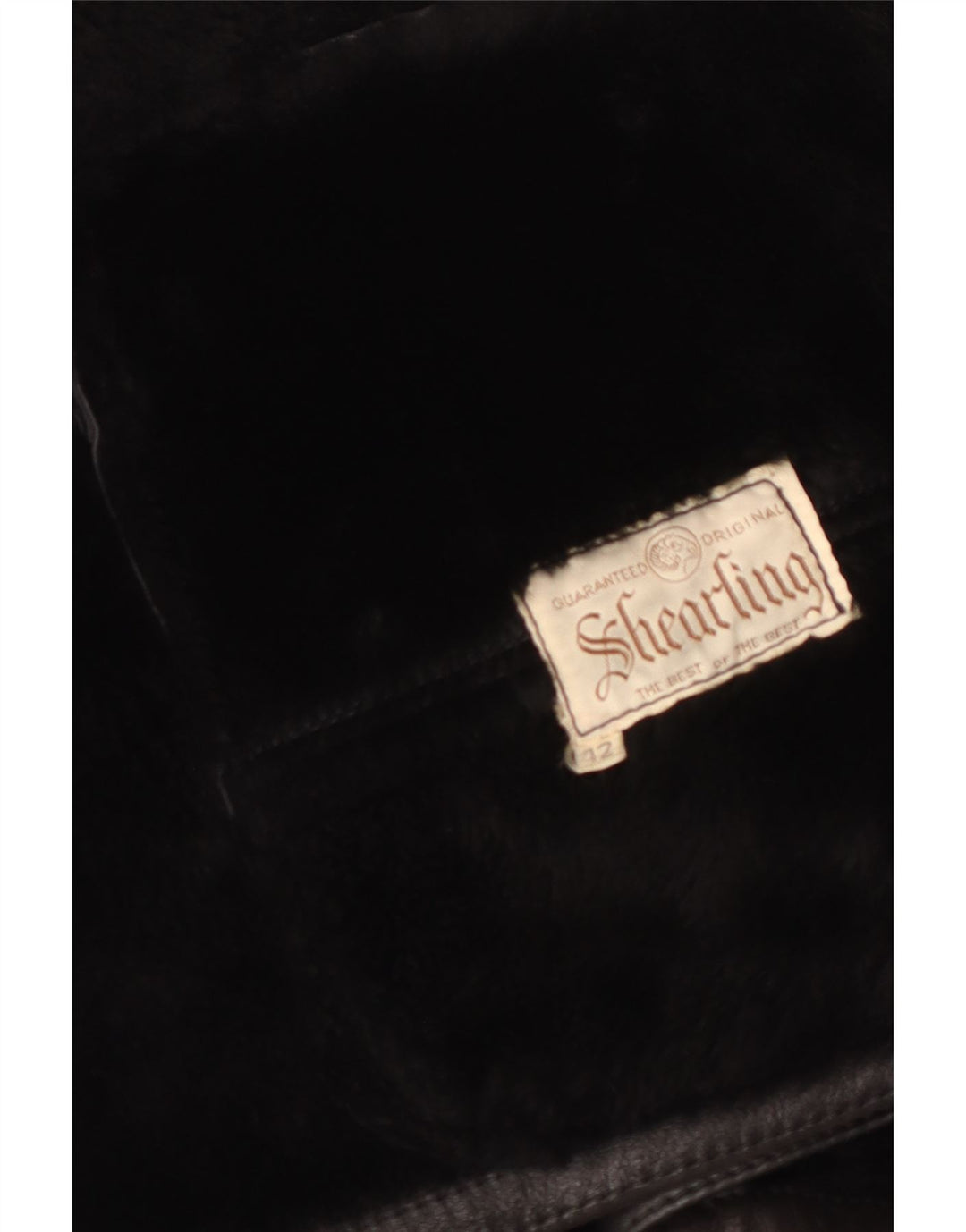 Vintage Dame Oversized Shearling Jacket IT 42 Medium Black Shearling