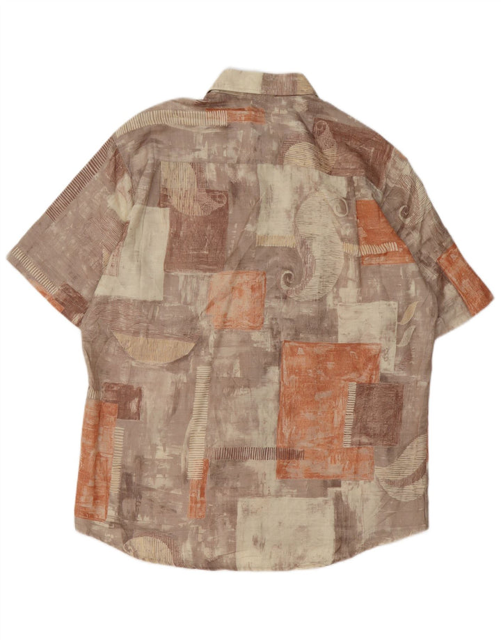 CANDA Kortærmet Herreskjorte Størrelse 42 16 1/2 Stor Flerfarvet Patchwork