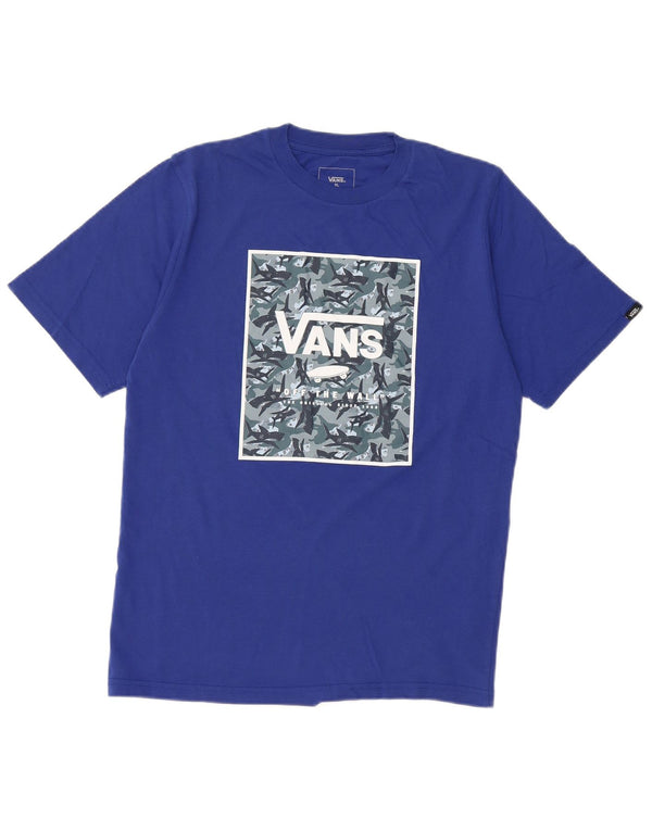 Vans Boys Classic Fit Grafisk T-Shirt Top 14-15 år XL Blå
