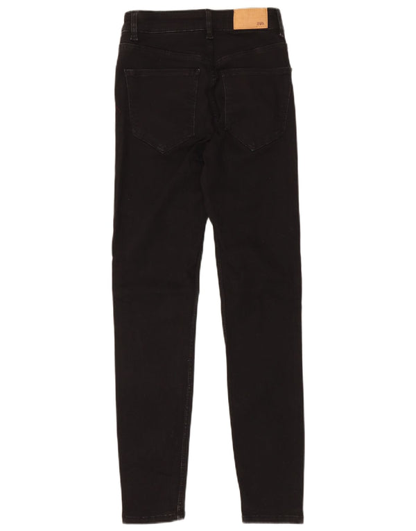 Zara Womens High Rise Skinny Jeans EU 38 Small W28 L28 Black Cotton