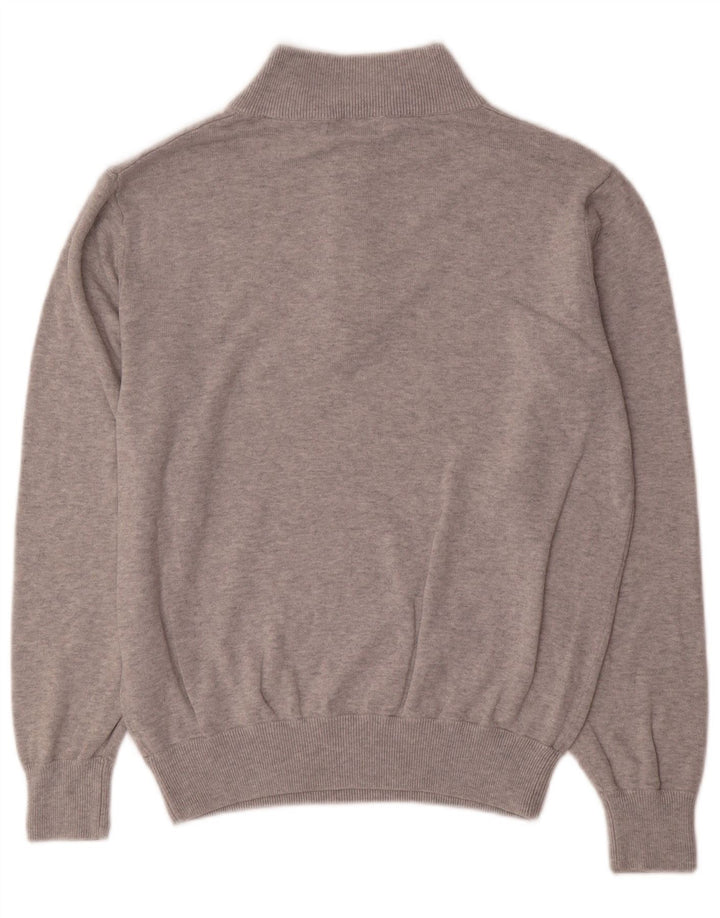 Calvin Klein Herre Zip Neck Jumper Sweater Medium Grey Bomuld