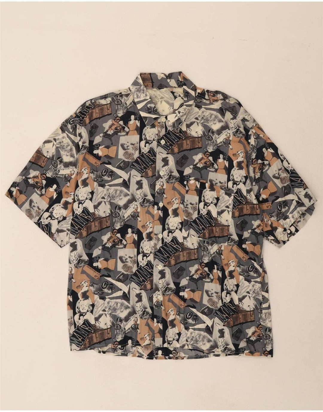 VINTAGE Mens Abstract Pattern Short Sleeve Shirt Large Multicoloured Vintage Vintage and Second-Hand Vintage from Messina Hembry 
