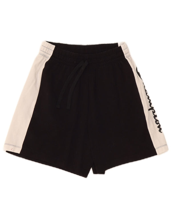 Champion Herre grafiske sportsshorts Small Black Colourblock Bomuld