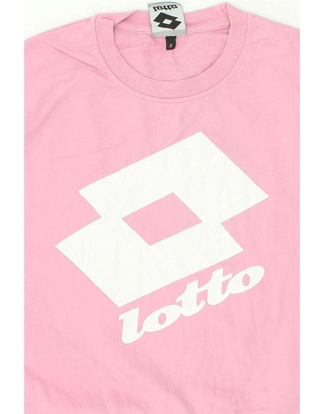 LOTTO Womens Oversized Graphic Sweatshirt Jumper UK 10 Small Pink Cotton | Vintage Lotto | Thrift | Second-Hand Lotto | Used Clothing | Messina Hembry 