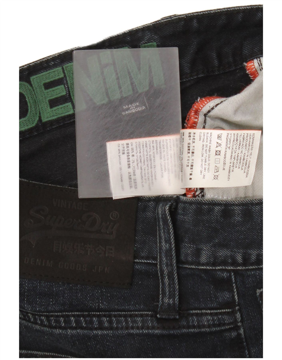 Superdry Slim Jeans til mænd W32 L30 Marineblå bomuld