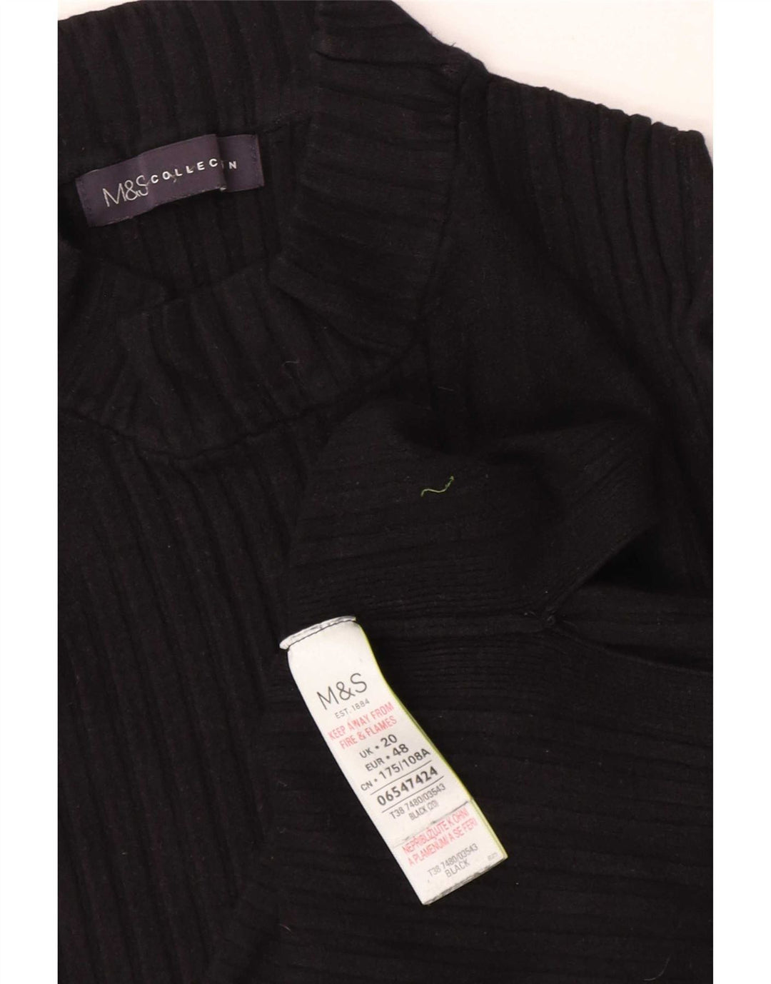 Marks & Spencer Dame Ærmeløs Crop Top UK 20 2XL Sort Viscose