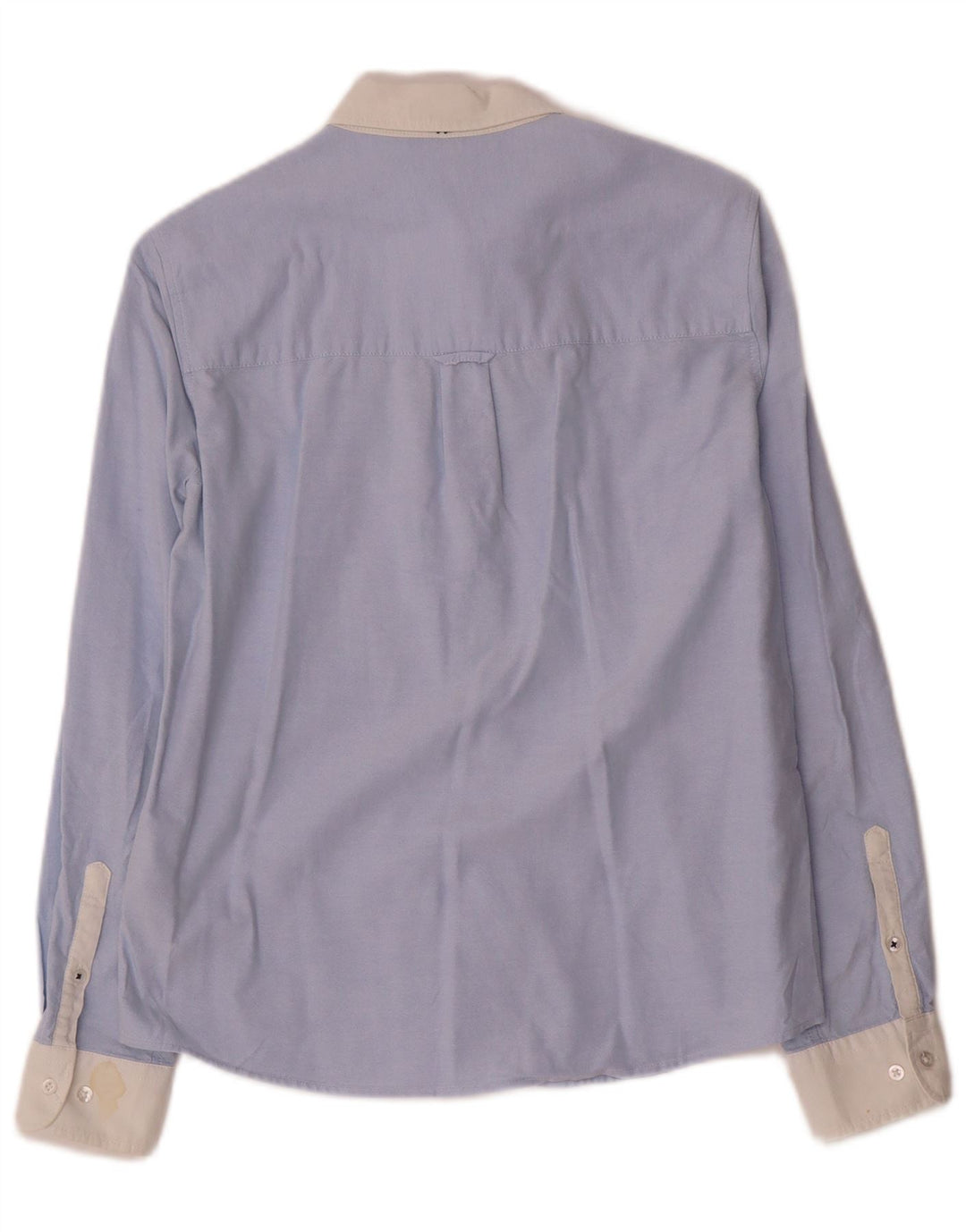 Benetton Dameskjorte UK 10 Small Blue Colourblock Bomuld