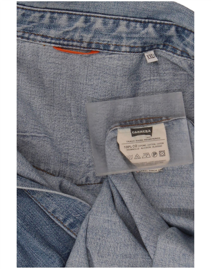 Carrera Herre Western Denim Shirt 2XL Blå Bomuld Classic