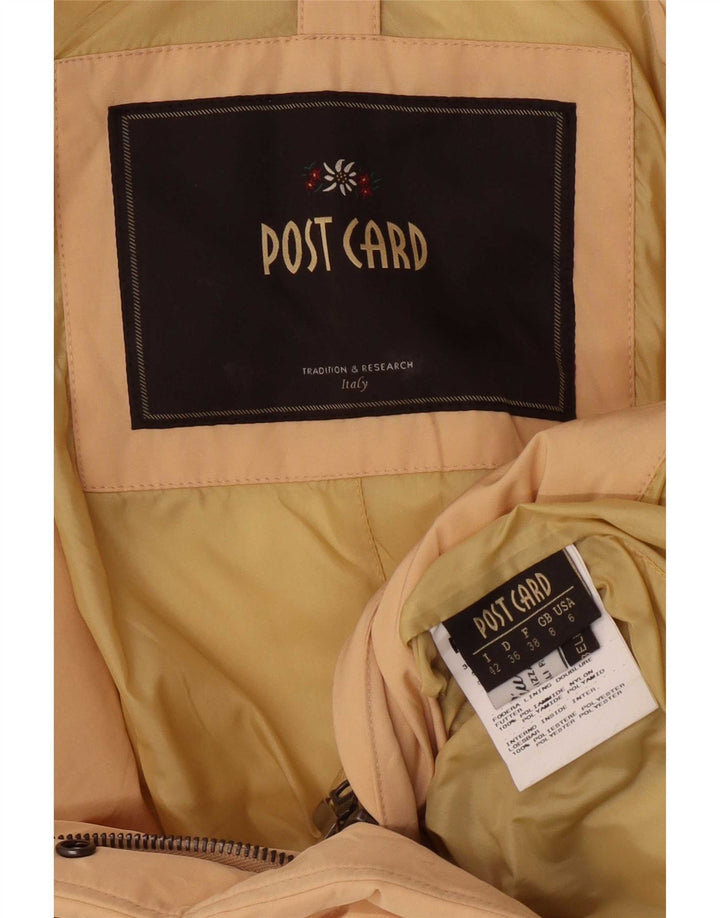 Postkort Dame Oversized Polstret Frakke UK 8 Small Beige Bomuld