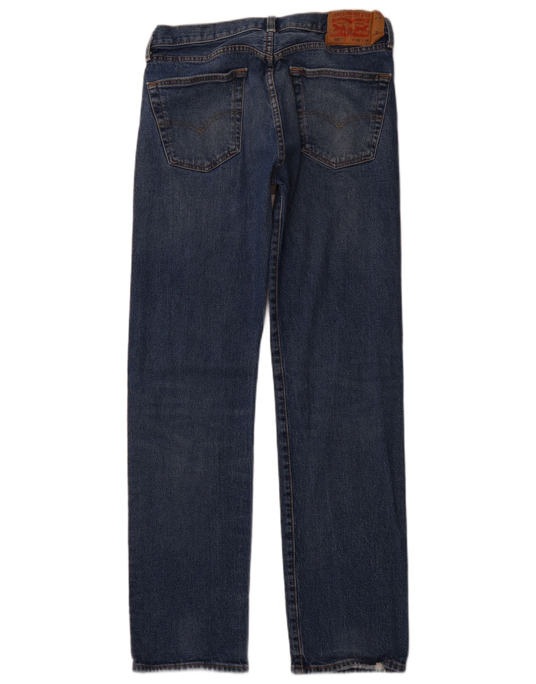 LEVI'S Herre 501 Straight Jeans W32 L34 Blå Bomuld