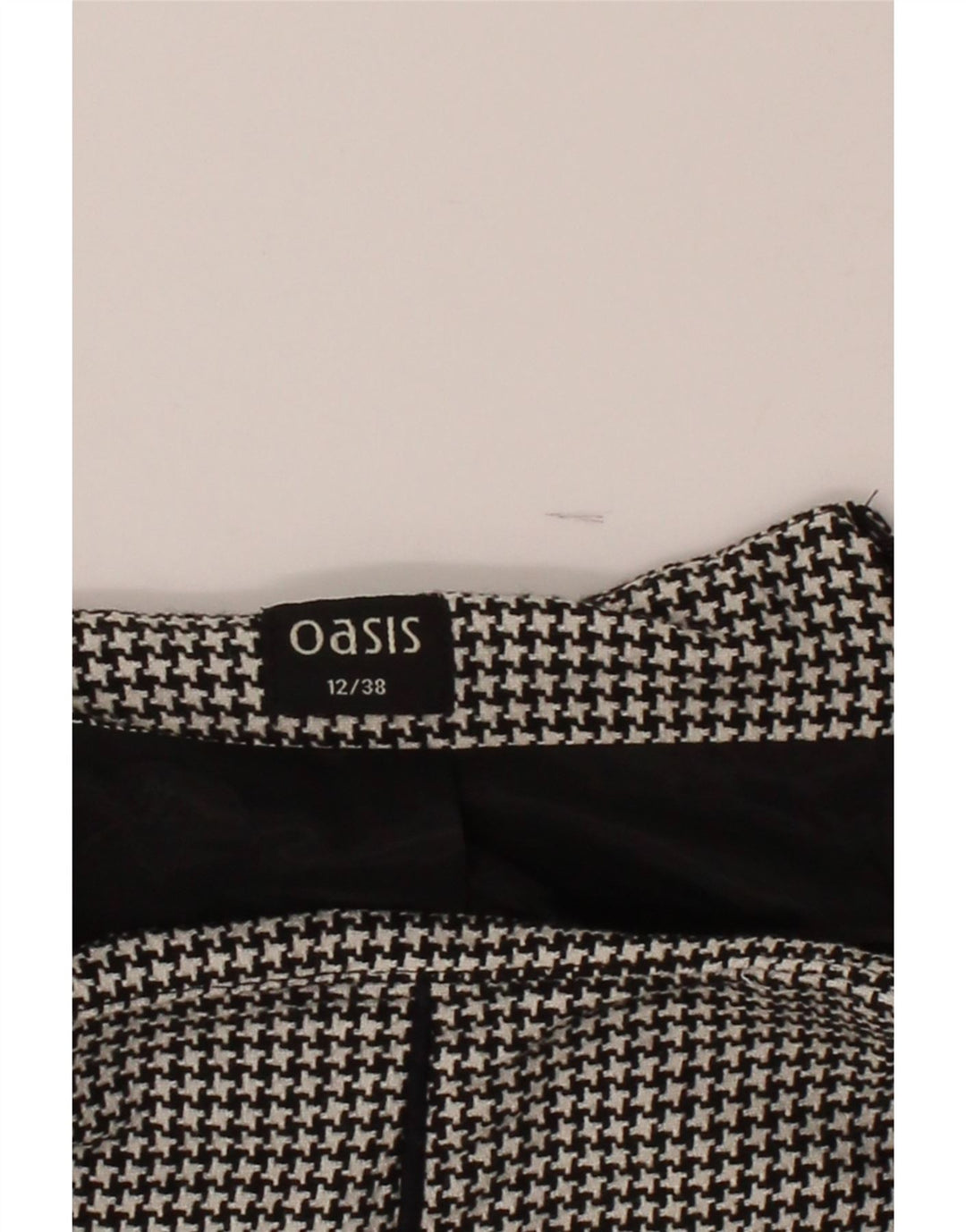 OASIS Womens Midi Skirt UK 12 Medium W30  White Houndstooth Vintage Oasis and Second-Hand Oasis from Messina Hembry 