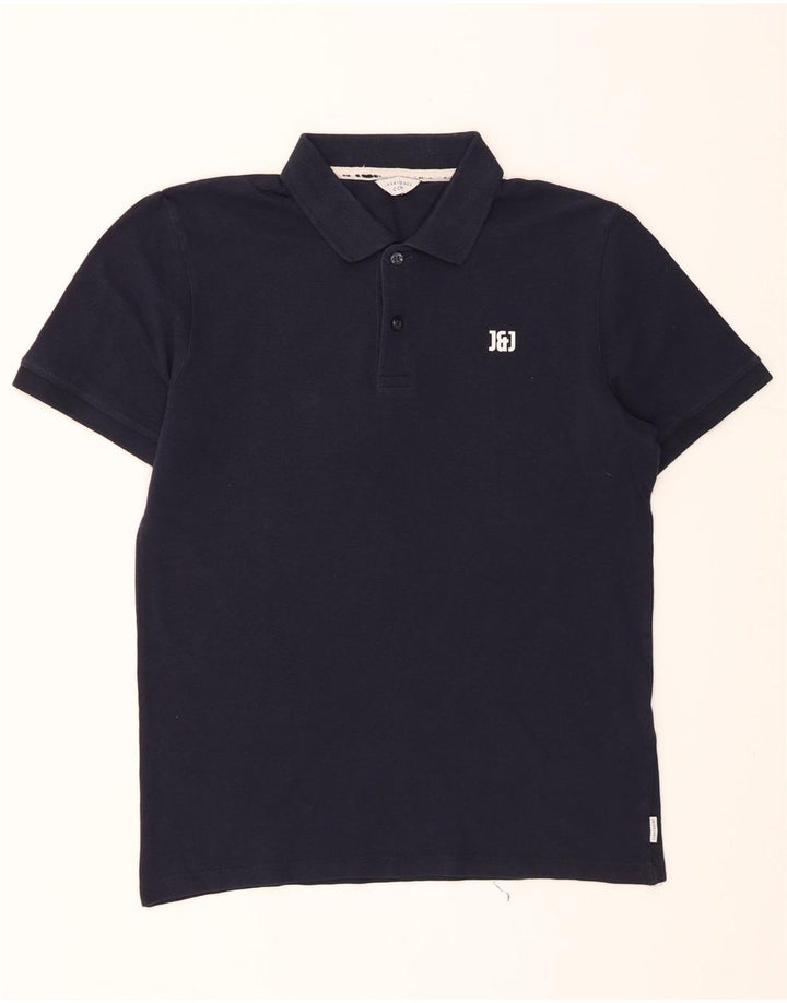 JACK & JONES Mens Polo Shirt Medium Navy Blue Cotton Vintage Jack & Jones and Second-Hand Jack & Jones from Messina Hembry 