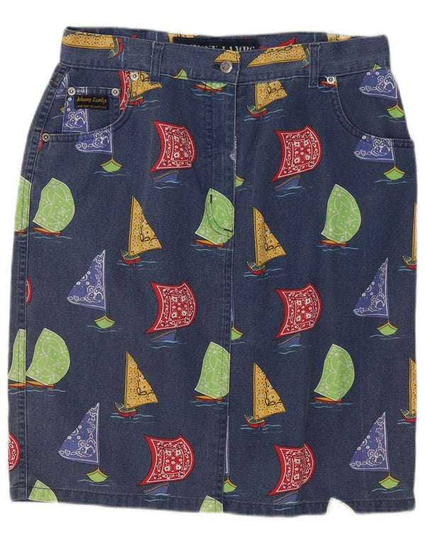 JOHNNY LAMBS Womens Yachting Denim Skirt IT 50 XL W32 Blue