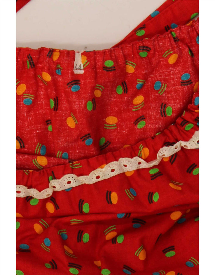 Vintage Kvinders abstrakt mønster Slip Dress IT 44 Medium Rød