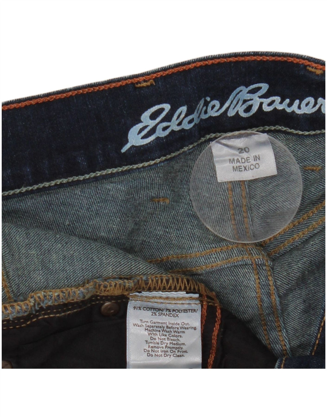 Eddie Bauer Dame Højtaljede Straight Jeans US 20 3XL W40 L30 Navy Blue