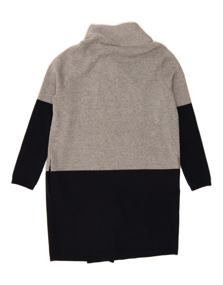 PHASE EIGHT Womens Oversized Cardigan Sweater UK 8 Small Grey Colourblock Vintage Phase Eight and Second-Hand Phase Eight from Messina Hembry 