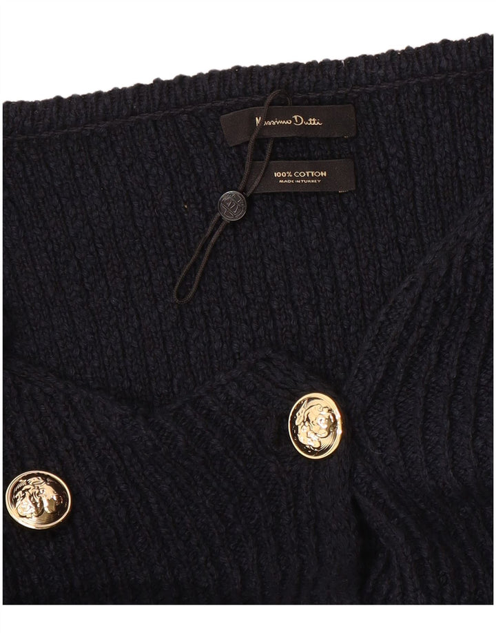 Massimo Dutti Dame Oversized Cardigan Sweater UK 14 Large Navy Blue