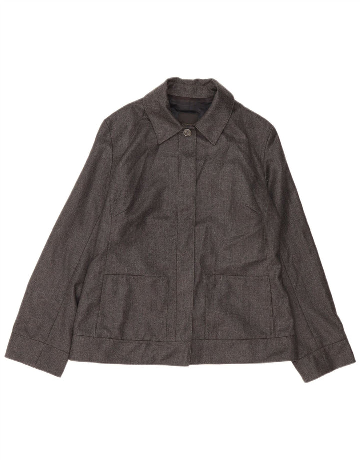 WHISTLES Womens Bomber Jacket UK 14 Large Grå Uld