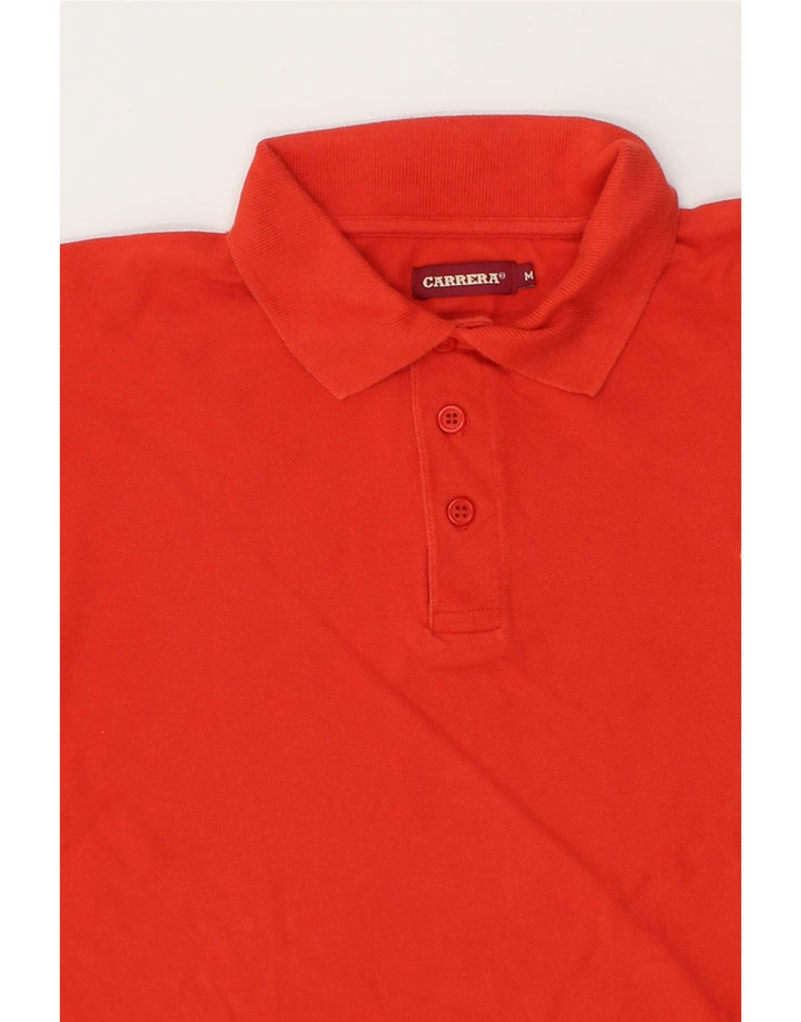 CARRERA Mens Long Sleeve Polo Shirt Medium Red Cotton Vintage Carrera and Second-Hand Carrera from Messina Hembry 