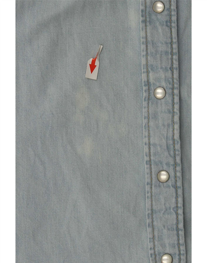 Benetton Dame Denim Shirt UK 10 Small Blue