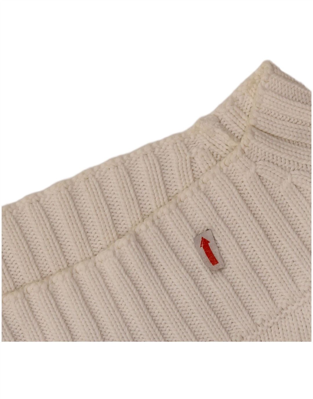 SISLEY Womens Crop Turtle Neck Jumper Sweater UK 10 Small White Bomuld