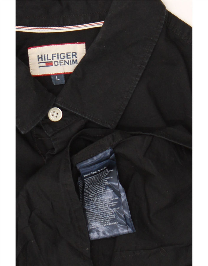TOMMY HILFIGER Herreskjorte Stor sort bomuld